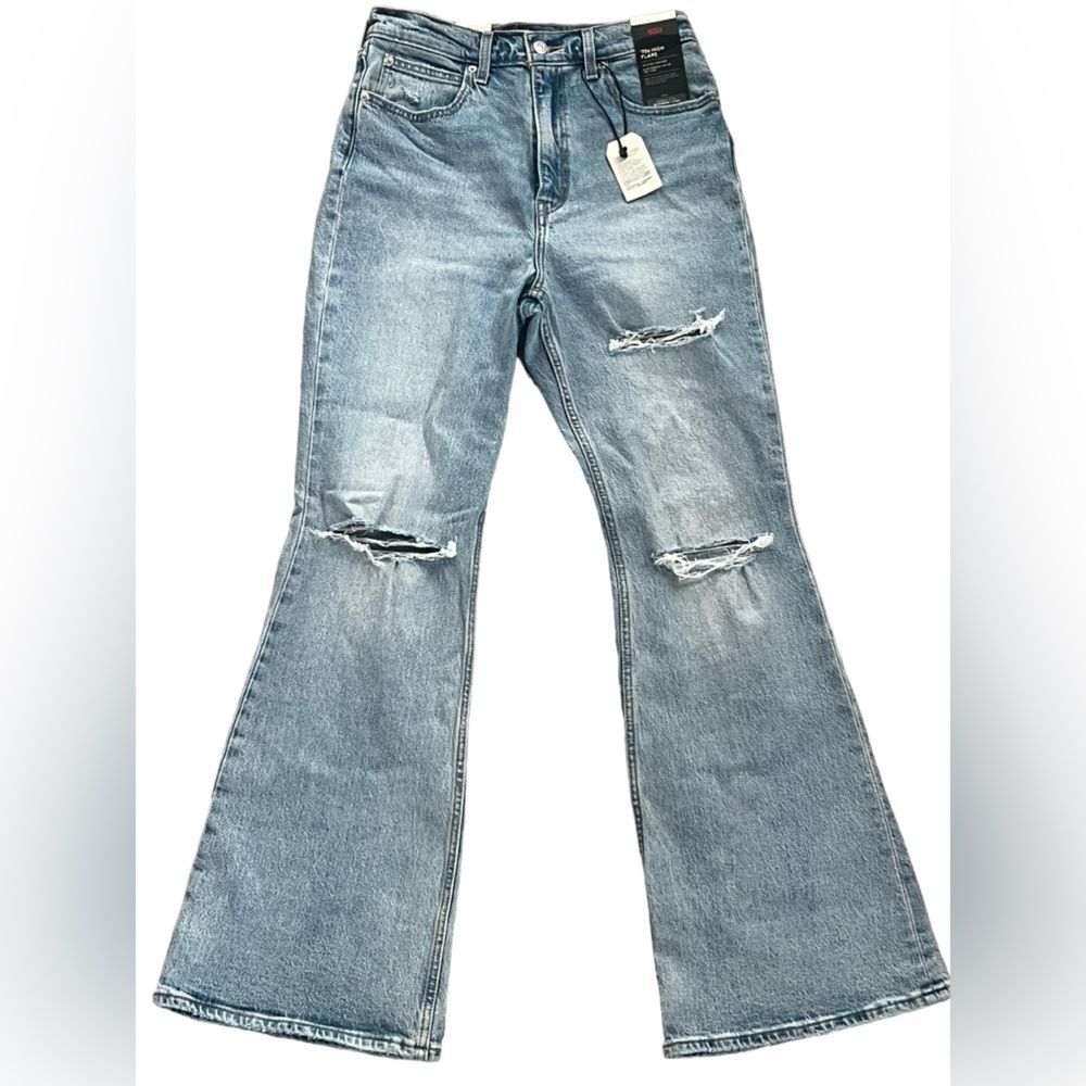 Levi’s NWT Premium 70s High Rise Flare Size 28 Free People Disco Bell Bottom - Picture 4 of 13